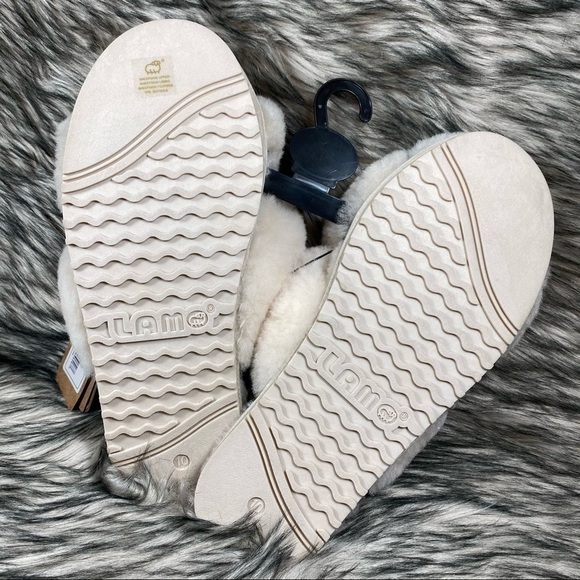LAMO Sheepskin Alisa Cream Cross Slippers - Picture 7 of 10